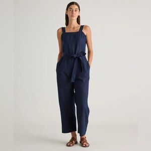 Quince Linen Jumpsuit in Deep Navy : Sz M
